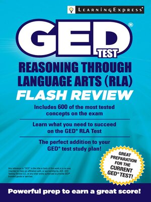 cover image of GED Test RLA Flash Review